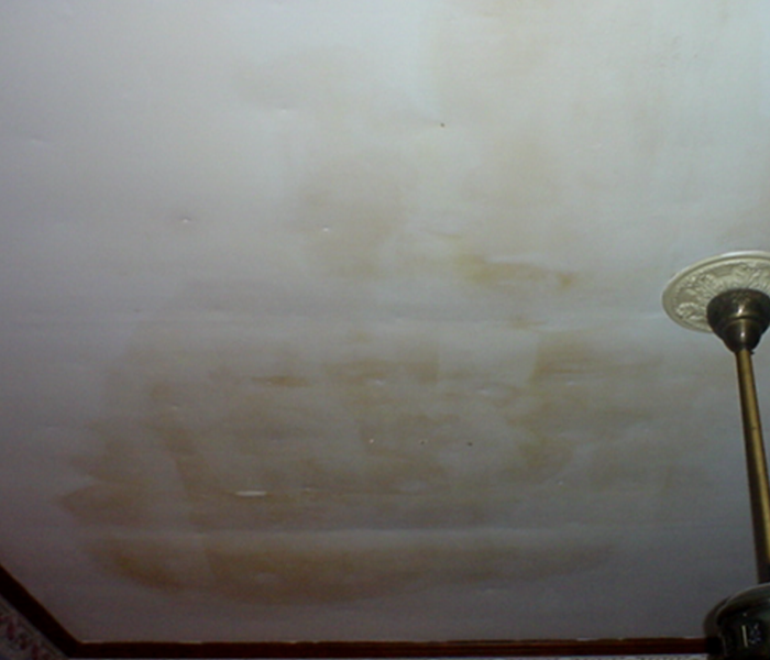 Water damaged ceiling.